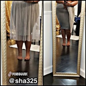 Grey two material skirt